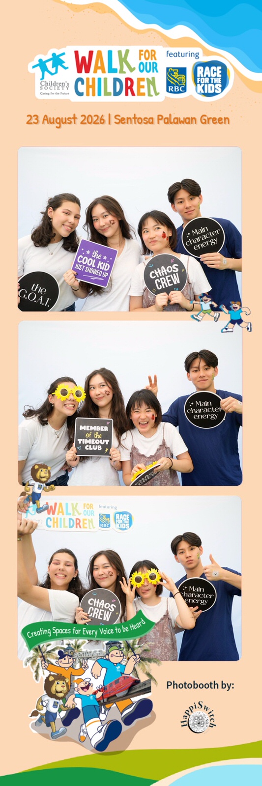 Branded photostrip from Walk for Our Children 2026